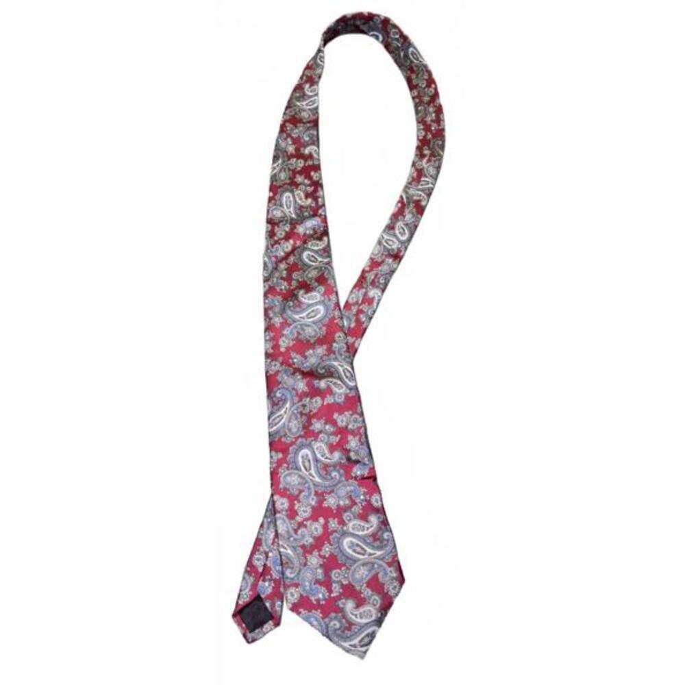 Mallory Church London Paisley Vintage Red Tie 100% Silk 56”‎ x 3.5” Gently Used